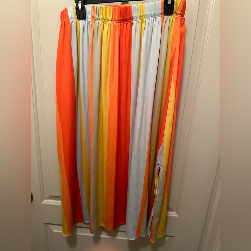 Loft midi stripe skirt